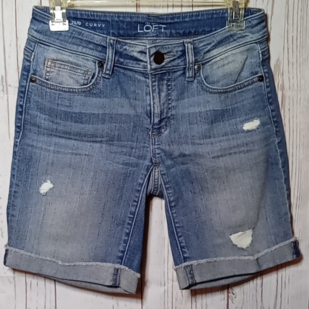 Ann Taylor Loft Denim Shorts sz 25/0 Curvy